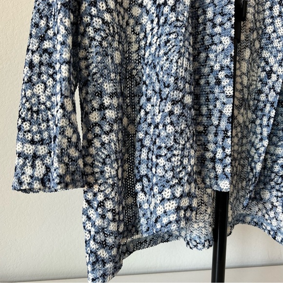 Ruby Rd Blue and White Piral Patterned Open Cardigan | size L - Picture 4 of 7